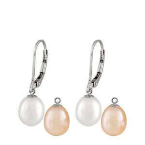Splendid Pearls Silver 7-8mm Freshwater Pearl Earrings